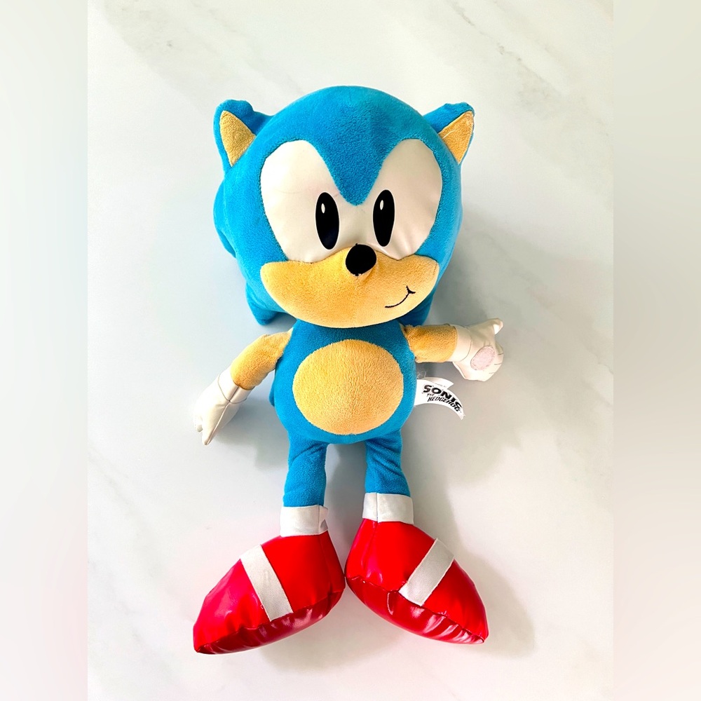 Sonic The Hedgehog Jumbo Plush 20" H VELCRO HAND blue